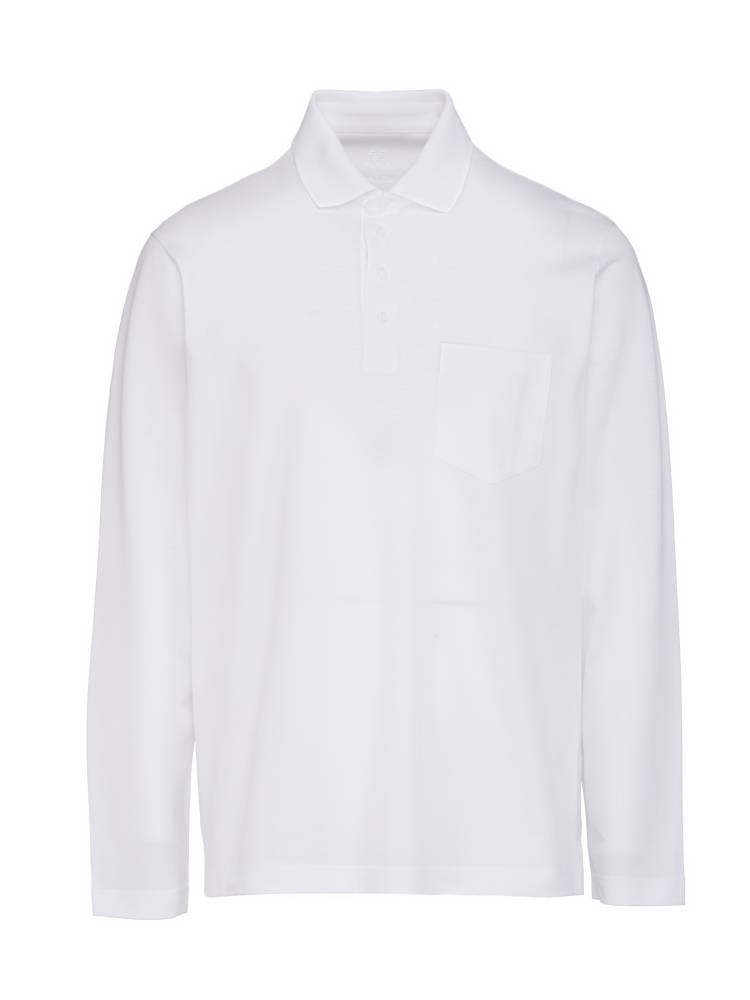 Montechiaro Polo manica lunga montechiaro in filo di scozia con taschino Fino al 60% di sconto