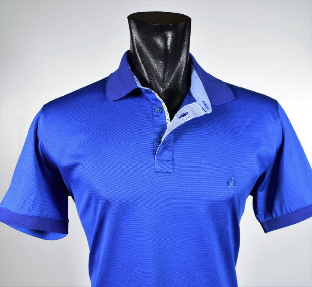 Vela Blu Polo vela blu azzurra in filo di scozia modern fit