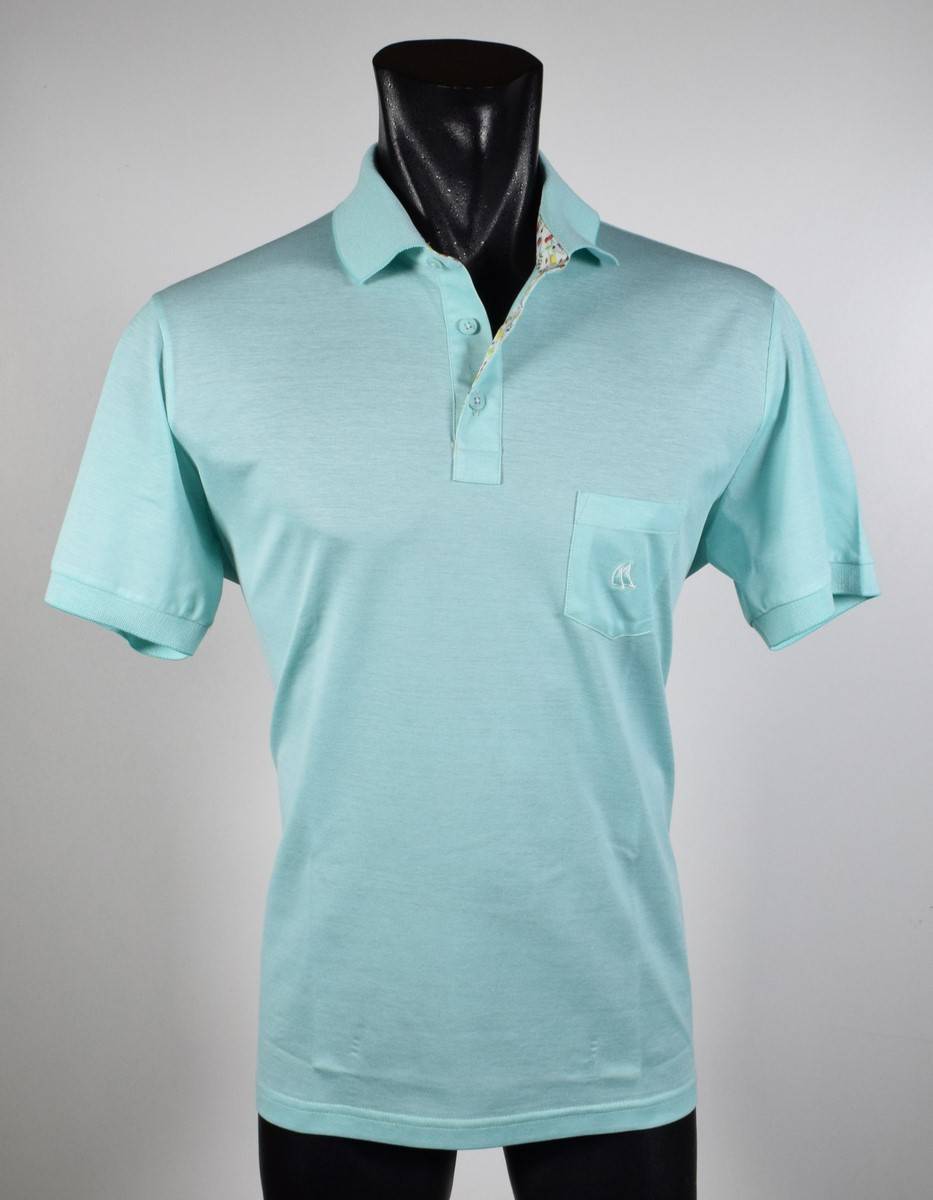 Vela Blu Polo verde acqua velablu in filo di scozia modern fit Offerta speciale della fabbrica