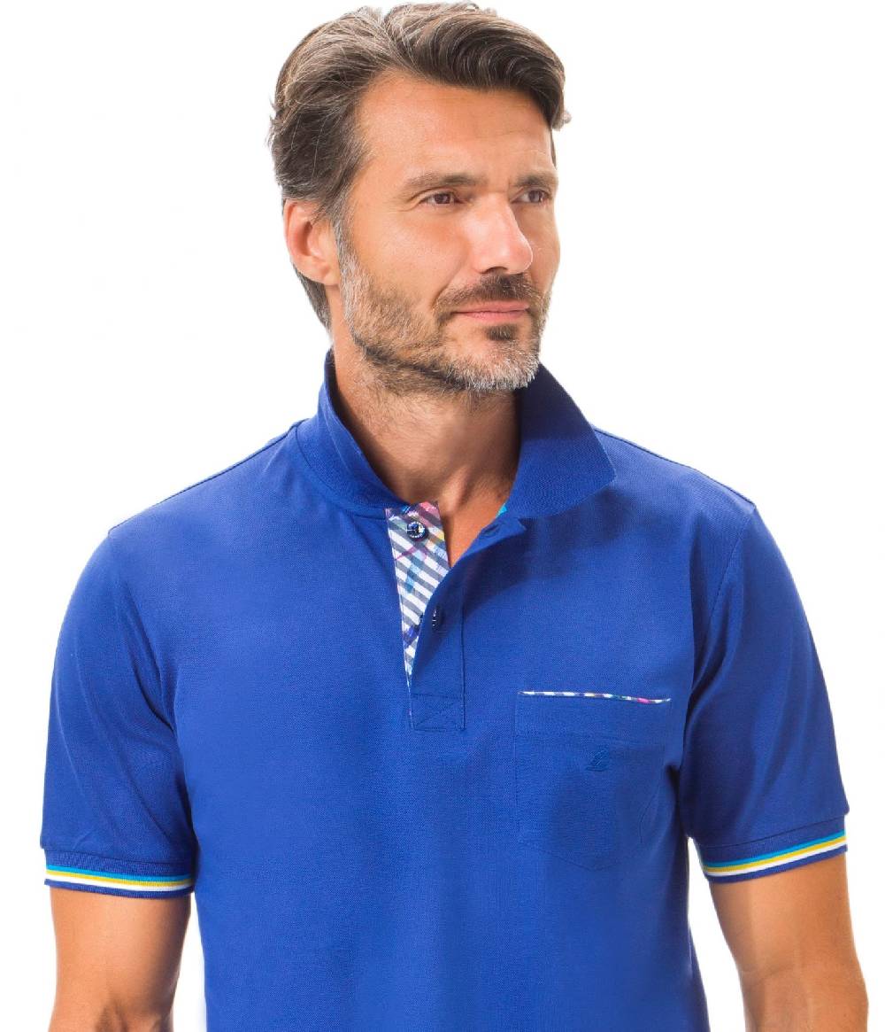 Green Coast Polo green coast blu scuro con taschino in filo di scozia Solo un giorno rimasto