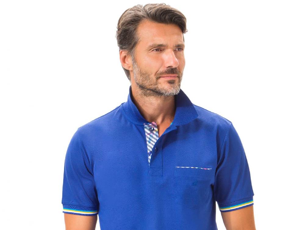 Green Coast Polo green coast blu marine con taschino in filo di scozia Super sconto