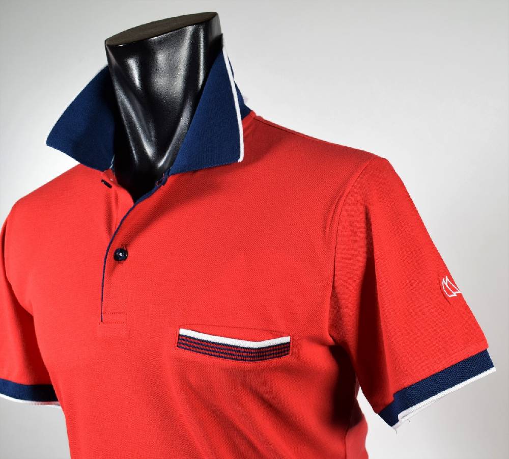 Vela Blu Polo vela blu in filo di scozia rossa modern fit Officina
