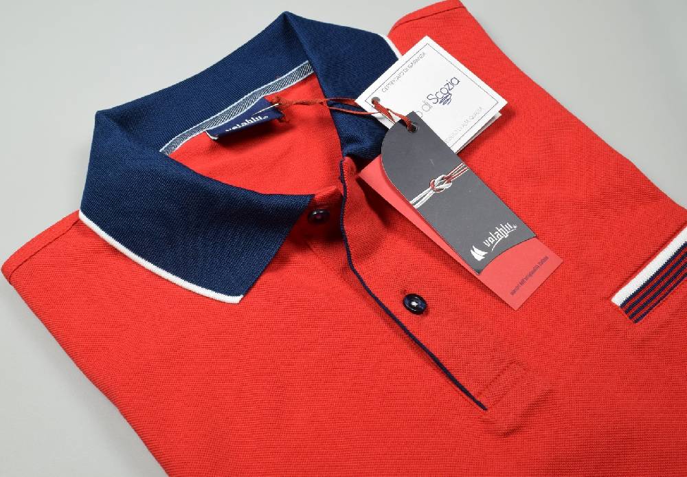 Vela Blu Polo vela blu in filo di scozia rossa modern fit Officina