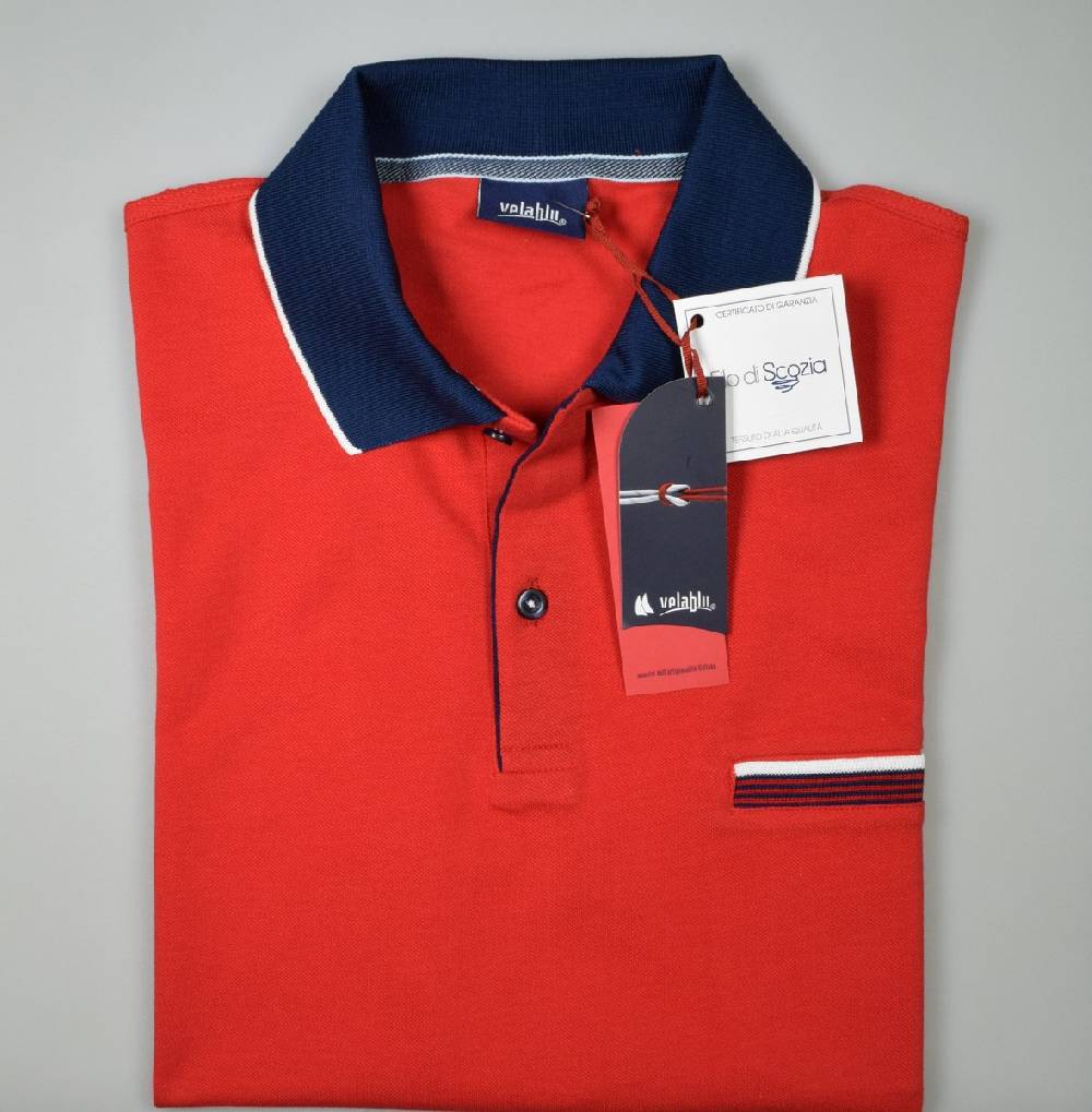 Vela Blu Polo vela blu in filo di scozia rossa modern fit Officina
