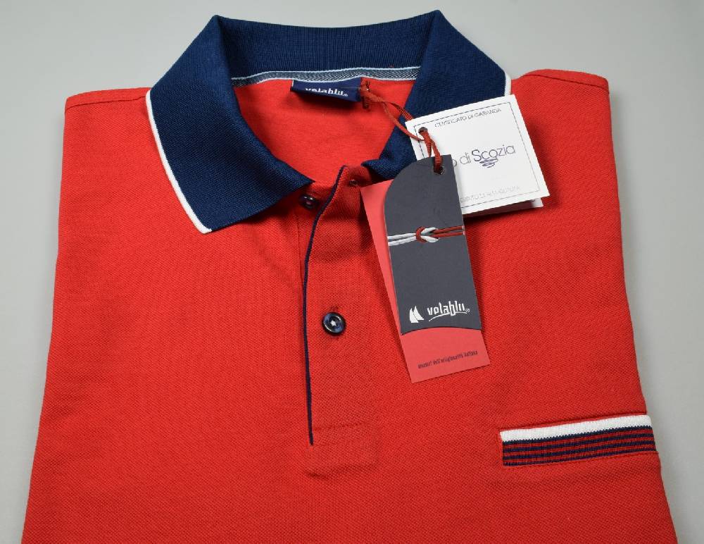 Vela Blu Polo vela blu in filo di scozia rossa modern fit Officina