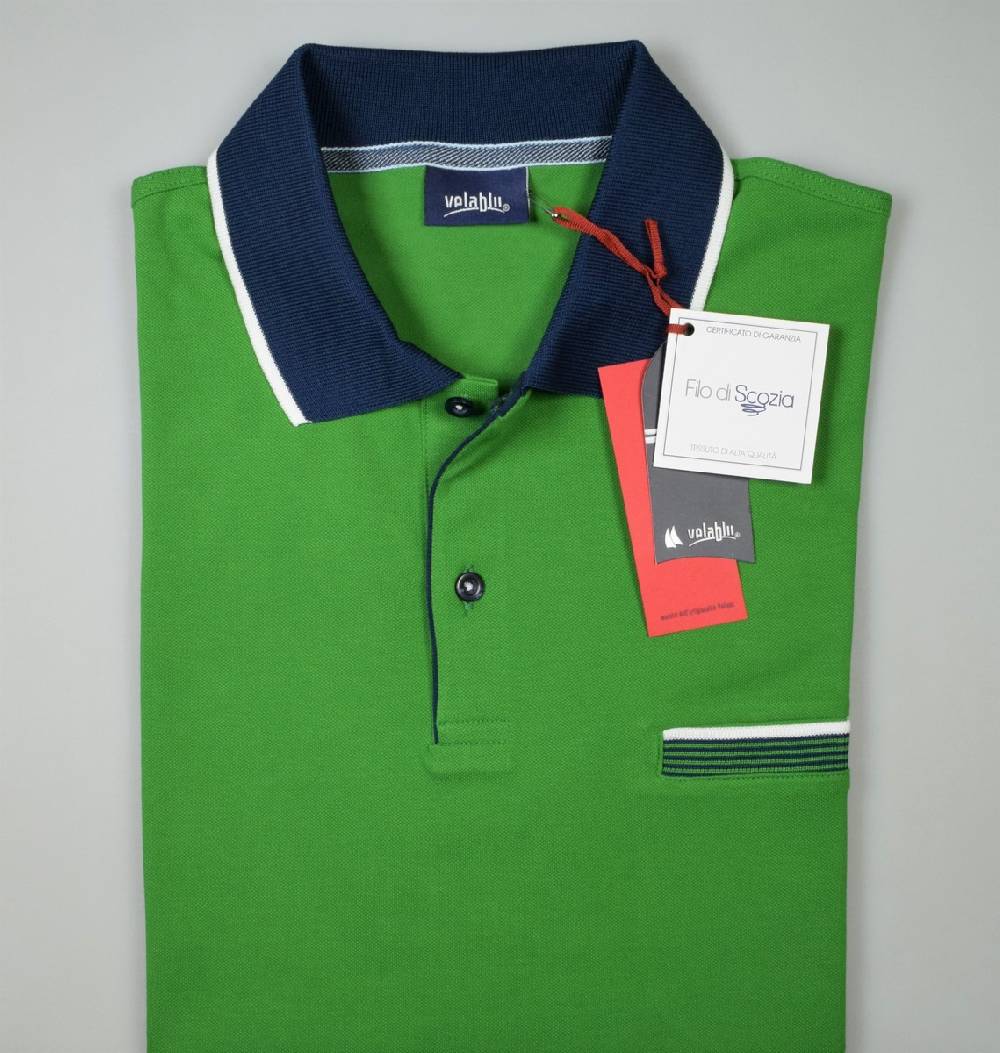 Vela Blu Polo vela blu in filo di scozia verde modern fit Limitato a 3 giorni