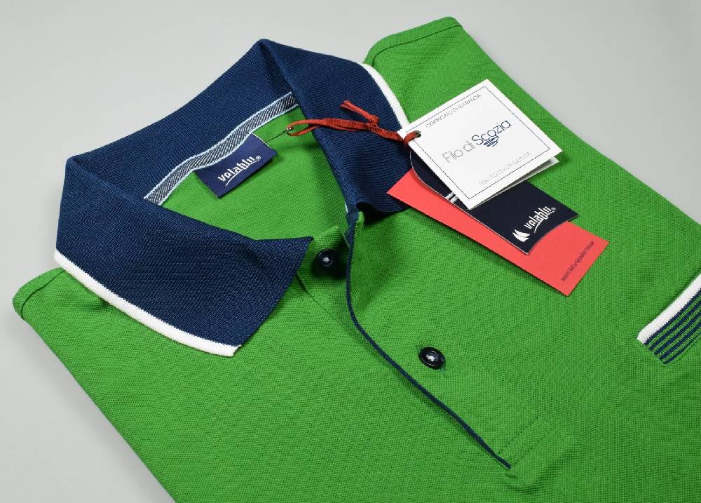 Vela Blu Polo vela blu in filo di scozia verde modern fit Limitato a 3 giorni