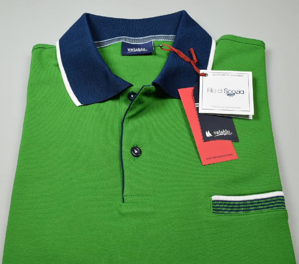 Vela Blu Polo vela blu in filo di scozia verde modern fit Limitato a 3 giorni