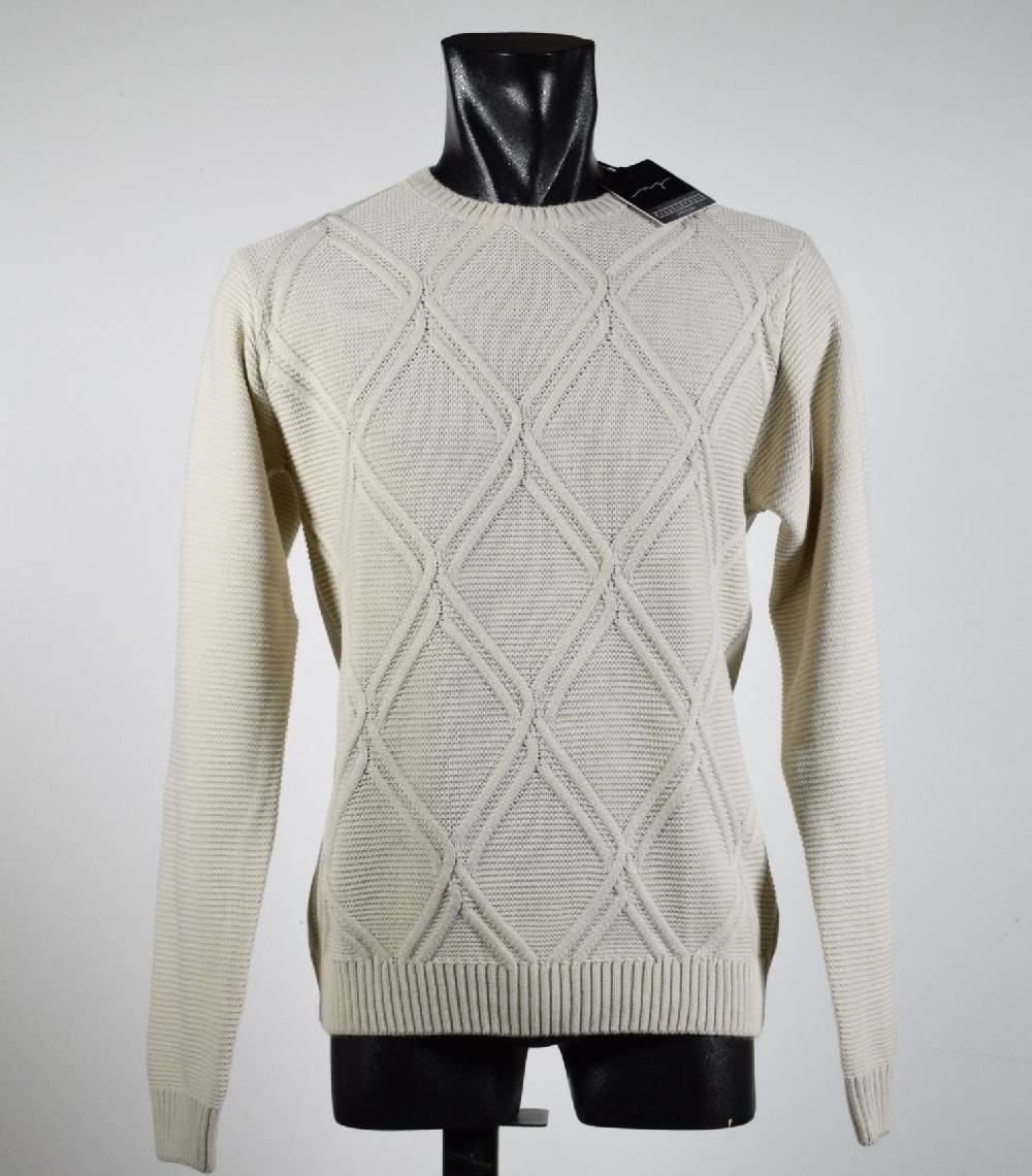 Manuel Garcia Girocollo manuel garcia beige in misto lana