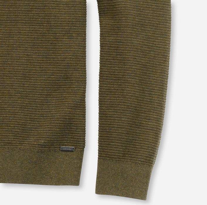 Olymp Maglione girocollo olymp verde oliva in cotone bio modern fit Vendita Calda