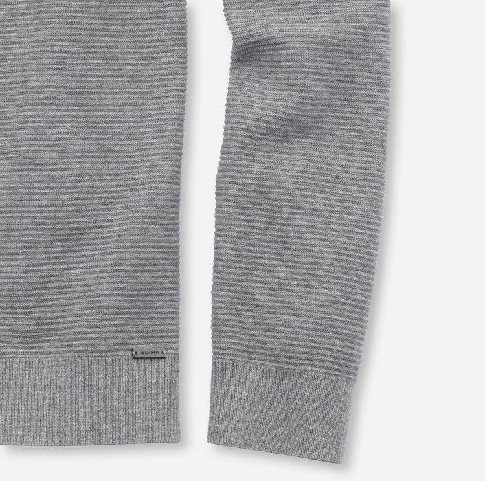 Olymp Maglione girocollo olymp grigio in cotone bio modern fit Vendita Economica