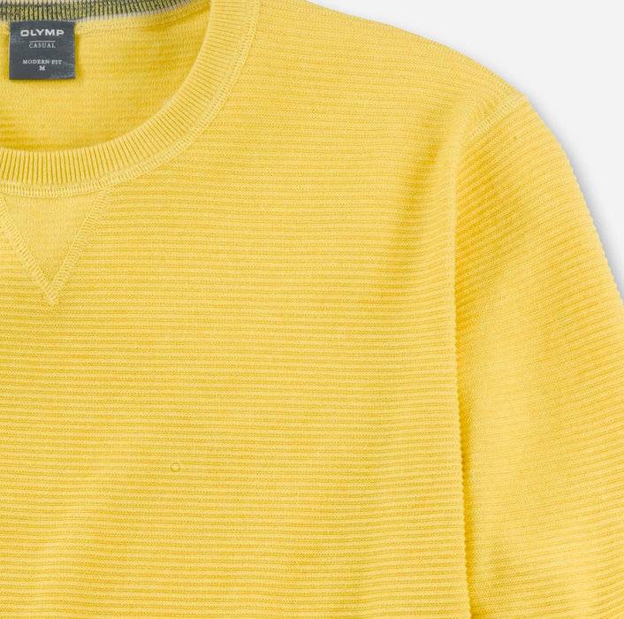 Olymp Maglione girocollo olymp giallo in cotone bio modern fit Saldi Di Fabbrica