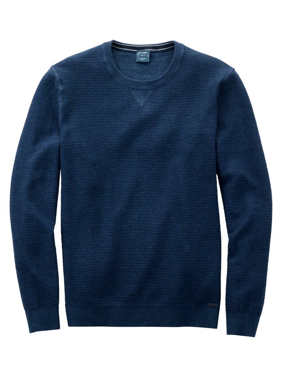 Olymp Maglione girocollo olymp blu marine in cotone bio modern fit