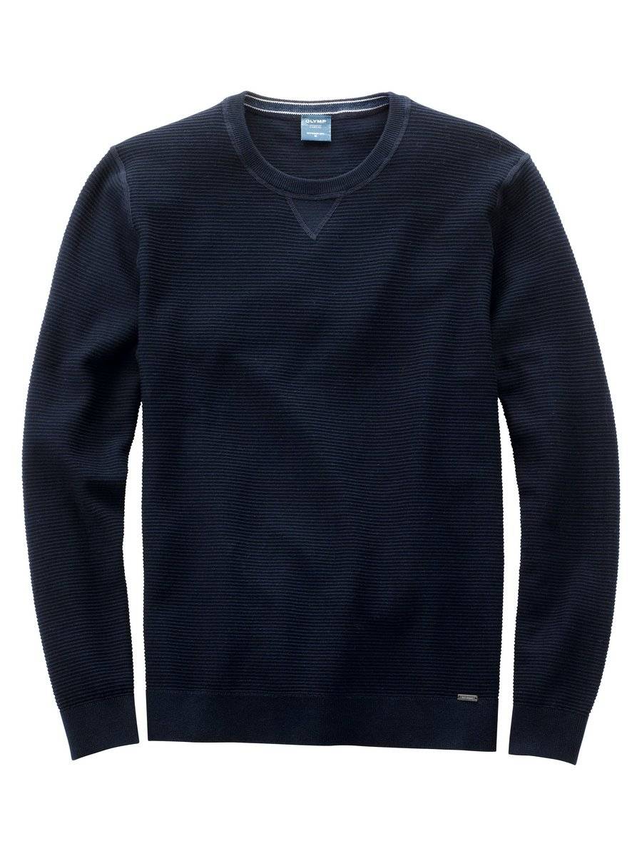 Olymp Maglione girocollo olymp blu in cotone bio modern fit