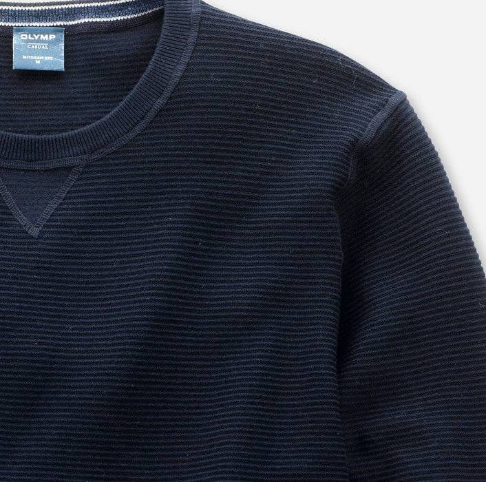 Olymp Maglione girocollo olymp blu in cotone bio modern fit In Saldo
