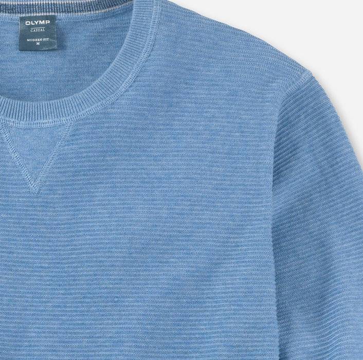 Olymp Maglione girocollo olymp celeste in cotone bio modern fit Nuova