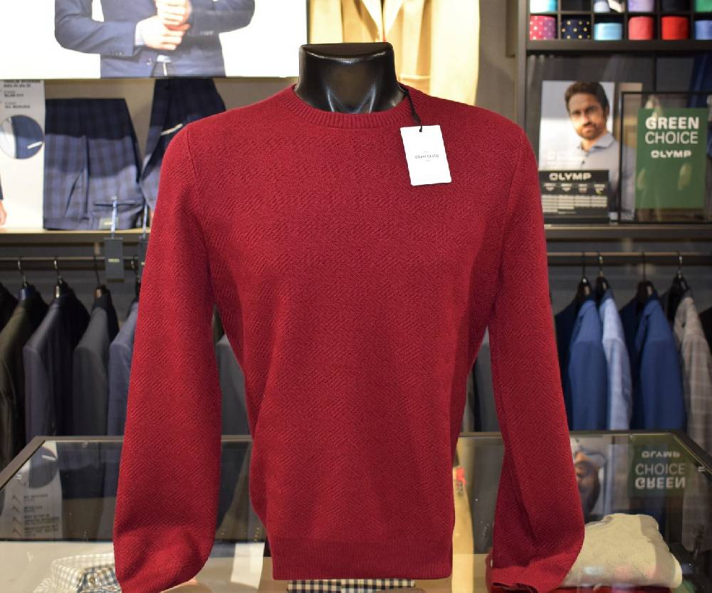 Gran Sasso Maglione girocollo gran sasso bordeaux lana merinos extrafine Comprare a buon mercato