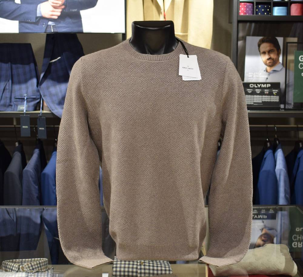 Gran Sasso Maglione girocollo gran sasso beige lana merinos extrafine