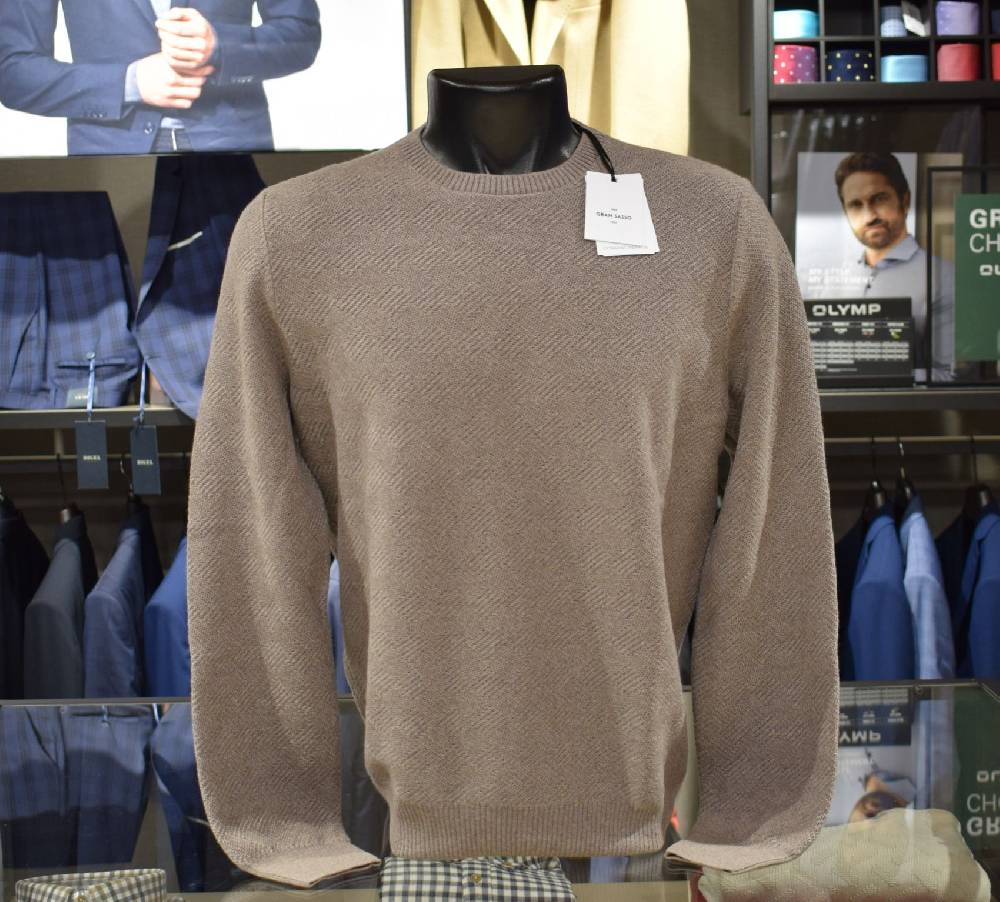 Gran Sasso Maglione girocollo gran sasso beige lana merinos extrafine Flash Sale