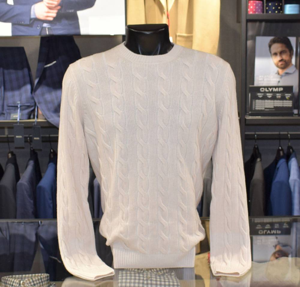 Gran Sasso Maglione gran sasso panna a trecce misto cashmere