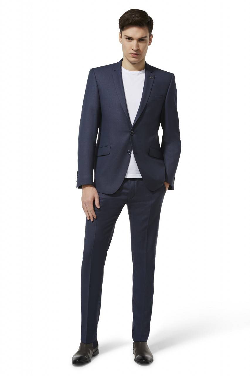 Digel Abito slim fit blu medio digel move in lana reda super 110's