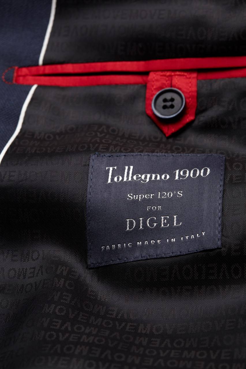 Digel Abito drop quattro corto slim fit digel pura lana tollegno super 120's blu e grigio Cyber Monday