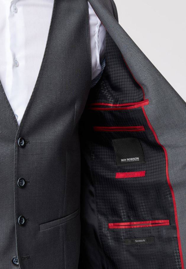 Roy Robson Abito in lana bi-stretch grigio medio roy robson con gilet Offerte esclusive