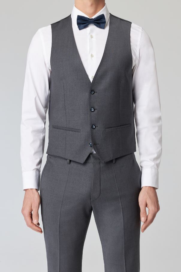 Roy Robson Abito in lana bi-stretch grigio medio roy robson con gilet Offerte esclusive