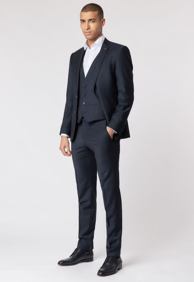 Roy Robson Abito in lana bi-stretch blu scuro roy robson con gilet