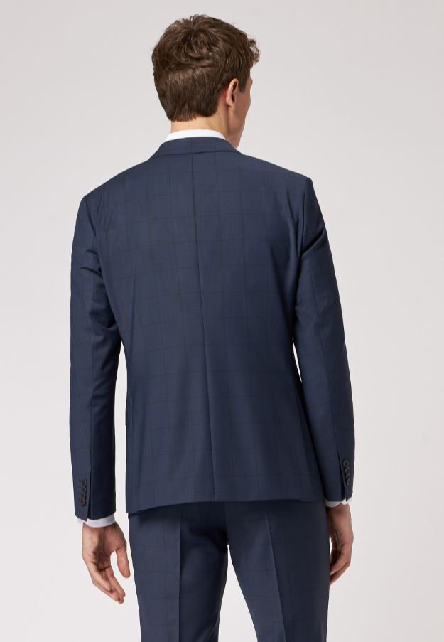 Roy Robson Abito slim fit roy robson blu a quadri lana stretch Grandi sconti