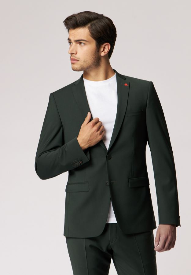 Roy Robson Abito verde scuro roy robson extra slim fit in lana stretch Offerte stagionali