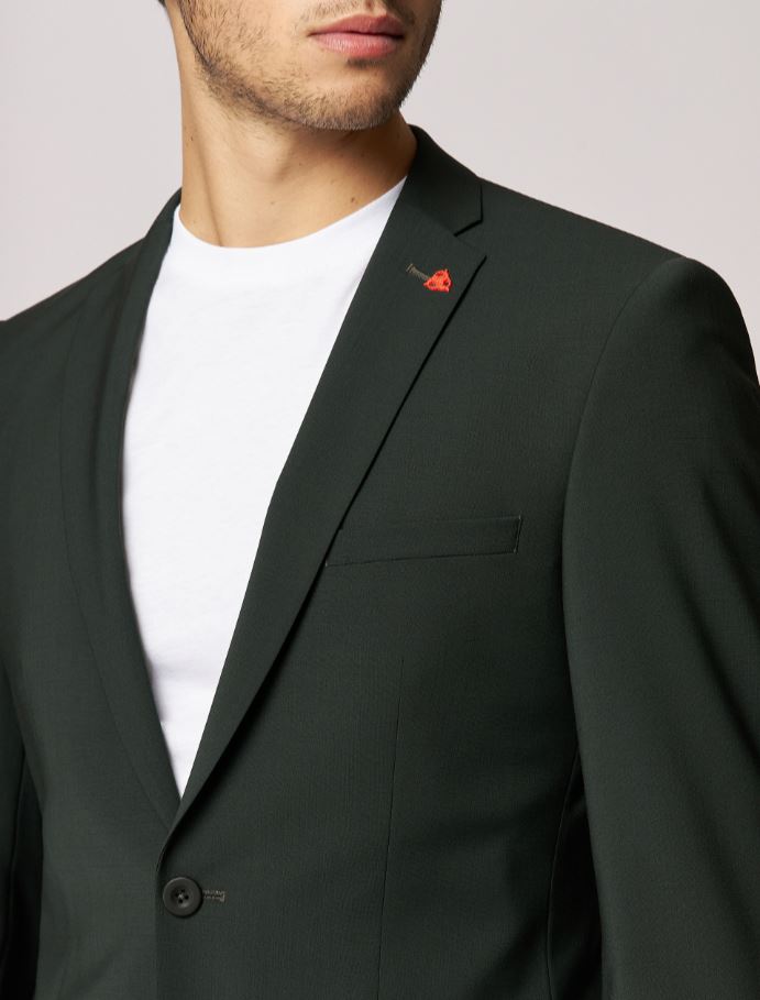 Roy Robson Abito verde scuro roy robson extra slim fit in lana stretch Offerte stagionali