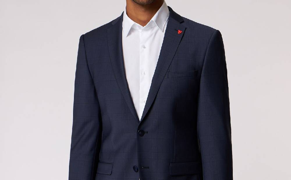 Roy Robson Abito blu a quadri roy robson extra slim fit in lana bi-stretch Liquidazione