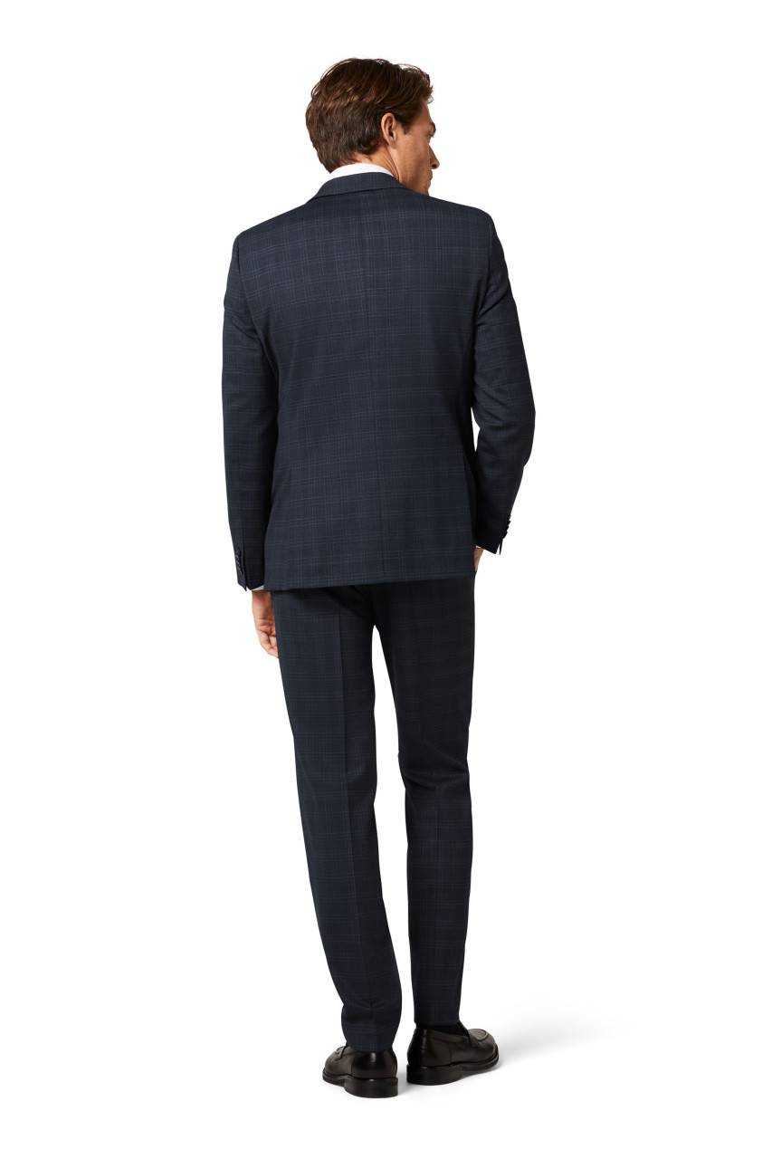 Digel Abito blu a quadri digel drop quattro corto lana stretch comfort Ritorno libero