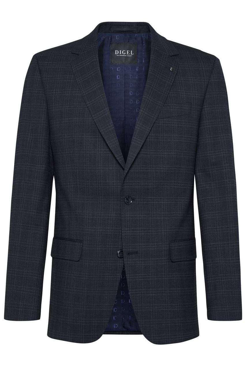 Digel Abito blu a quadri digel drop sei modern fit lana stretch Rilascio limitato