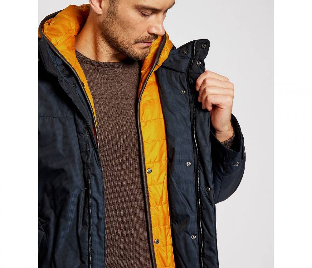 Bugatti Parka blu bugatti con cappuccio staccabile modern fit Promozione temporanea