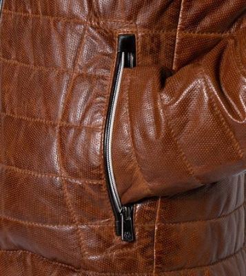 Milestone Giacca milestone cognac in pelle traforata con imbottitura settantacinque grammi Fino al 65% di sconto