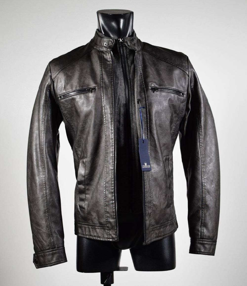 Adimari Giubbino corto a fondo dritto in eco pelle slim fit