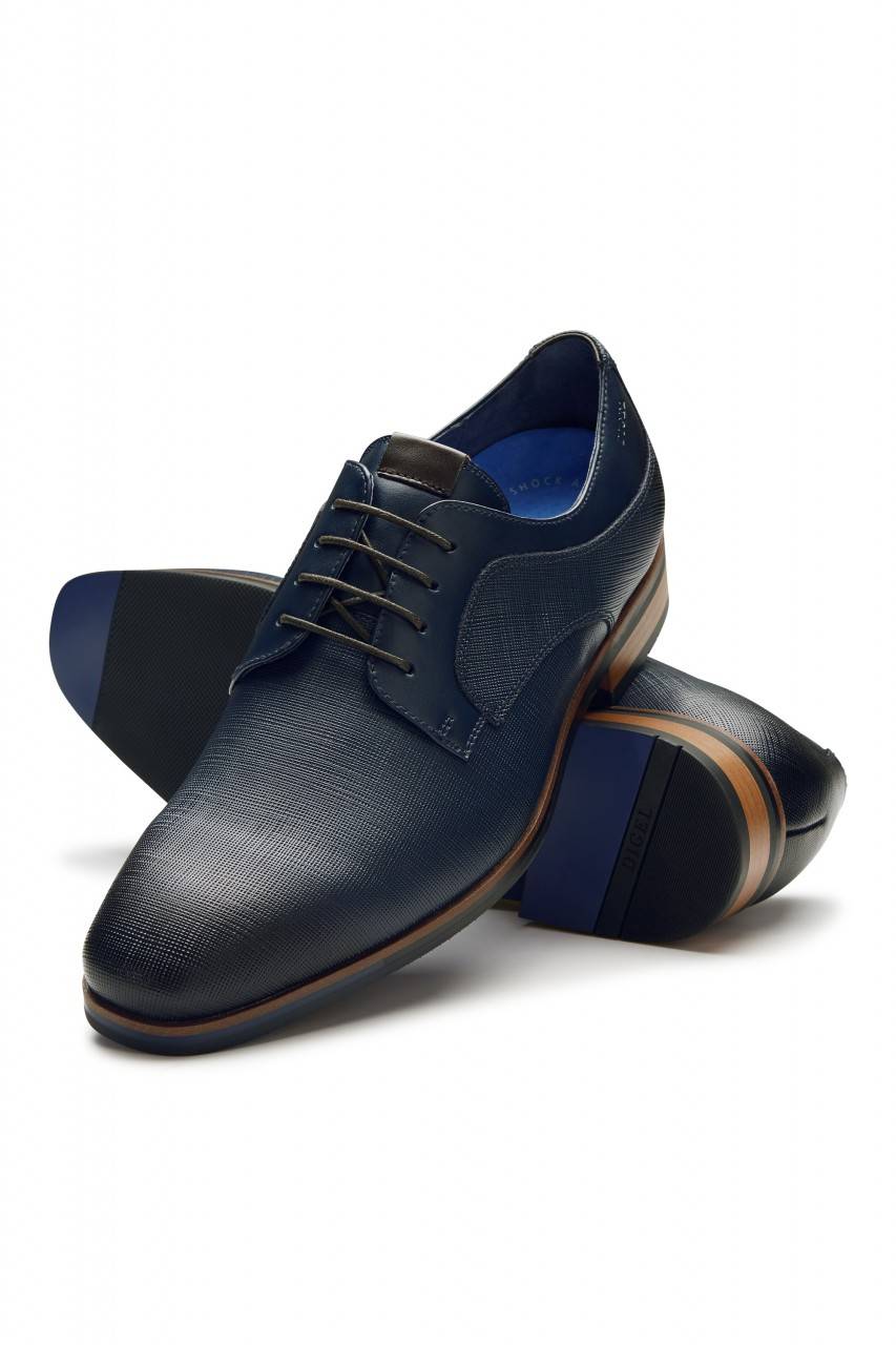 Digel Scarpa elegante derby stringata blu digel in pelle lavorata Limitato a 3 giorni