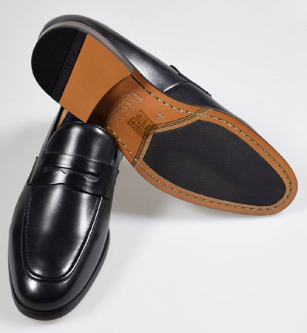 Digel Moccasino nero elegante e raffinato digel in vera pelle Duty-free
