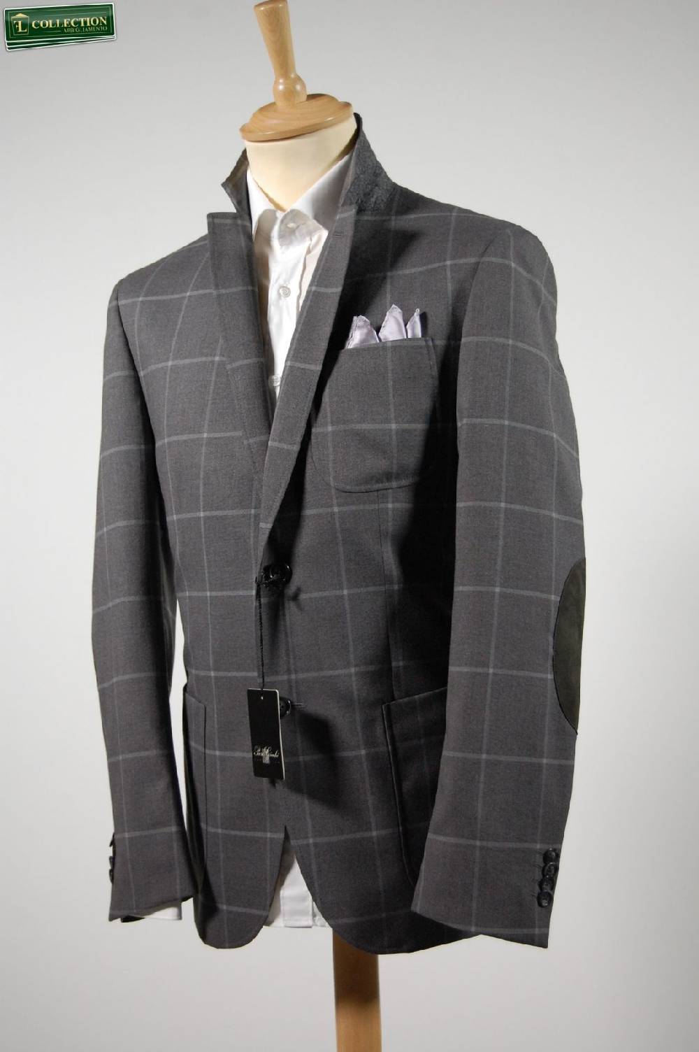 Piero Giachi Giacca blazer a quadri grigio con toppe piero giachi Nuovo