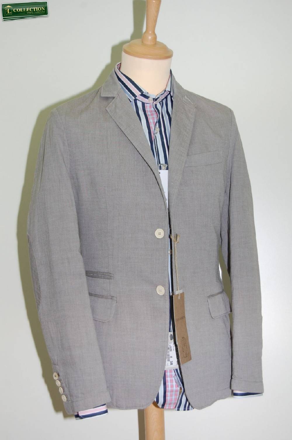 John Barritt Giacca moda cotone lavato grigio John Barritt