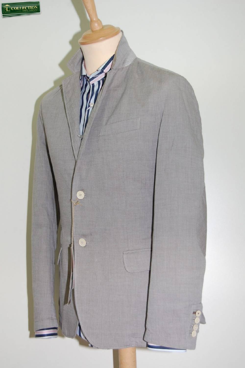 John Barritt Giacca moda cotone lavato grigio John Barritt Soddisfazione Garantita