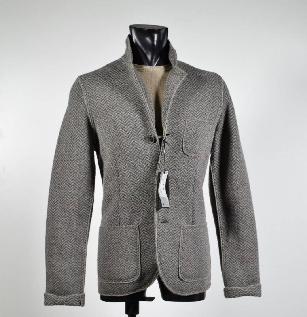 Become Giacca in maglia con toppe Become slim fit sfoderata tortora a spiga