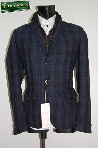 John Barritt Giacca lana slim fit con paravento John Barritt Consegna Veloce
