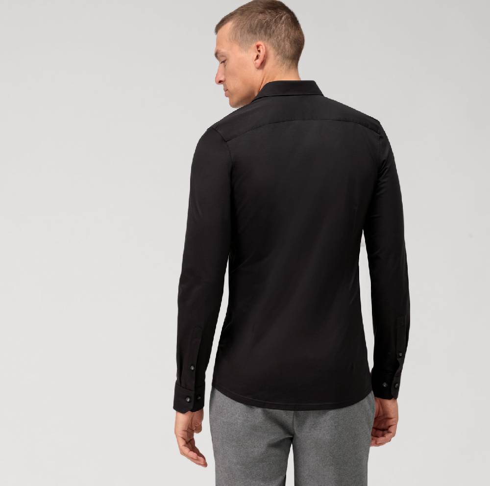 Olymp Camicia olymp nera in jersey super slim fit Saldi Di Fabbrica