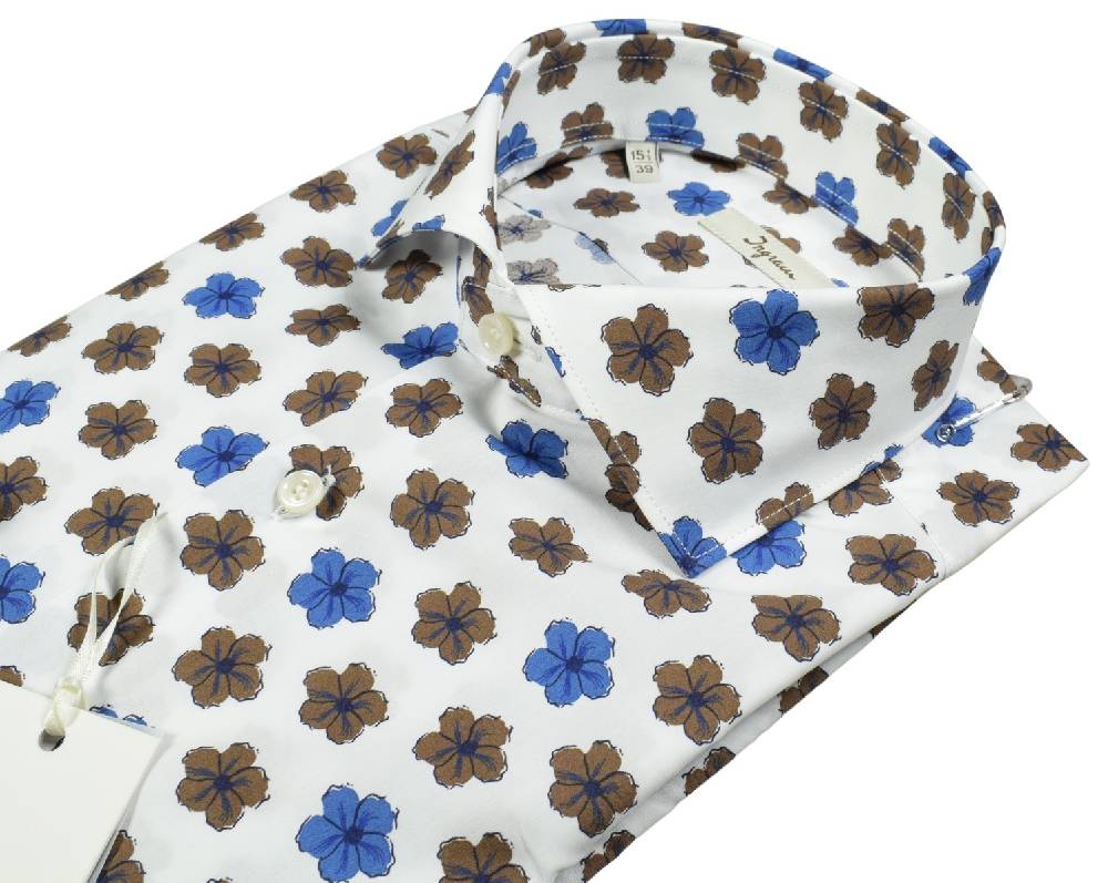 Ingram Camicia ingram fantasia floreale in puro cotone slim fit Vendite Flash