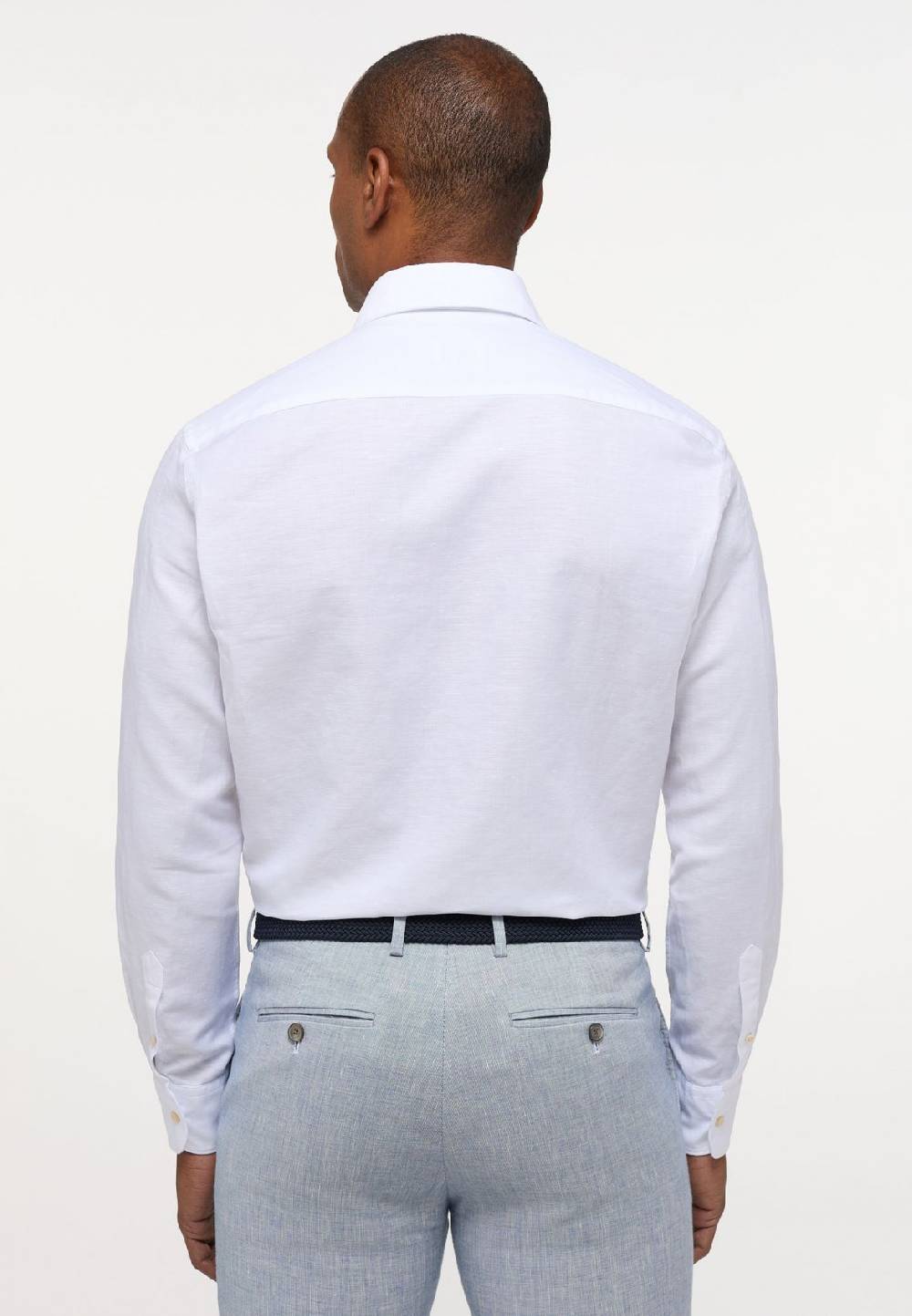 Eterna Camicia eterna in cotone e lino bianca modern fit In Saldo