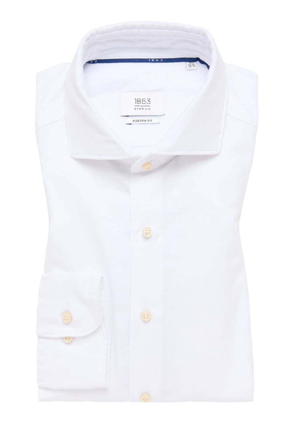 Eterna Camicia eterna in cotone e lino bianca modern fit In Saldo