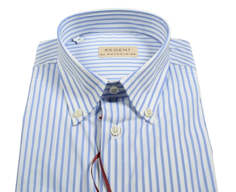 Regent by Pancaldi Camicia pancaldi a righe azzurro regular fit cotone stretch Spedizione gratuita